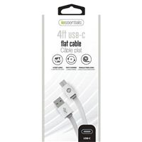 iEssentials USB 2.0 (Type-C) Male to USB 2.0 (Type-A) Male cable 4 ft. - White w/ Fast Charge