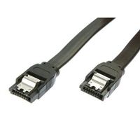 Micro Connectors 7-pin SATA Female Connector to 7-pin SATA Female Connector SATA III Data Cable 40 in. with Locking Latch - Black