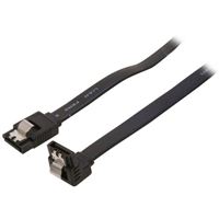 Micro Connectors Right-Angle 7-pin SATA Female Connector to Straight-Angle 7-pin SATA Female Connector SATA III Data Cable with Locking Latch 20 in. - Black