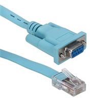 QVS RJ-45 Male to DB-9 Female Cisco Console Management Router Cable 6 ft. - Blue