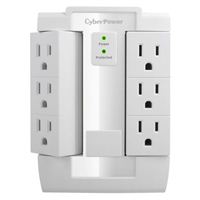CyberPower Systems B600WSRC2 Essential Surge Protector 6-Outlet 900 Joules Swivel Wall Tap - White