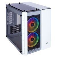 Corsair Crystal 280X RGB Tempered Glass microATX Mini-Tower Computer Case - White