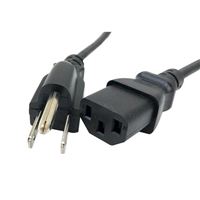 Micro Connectors NEMA 5-15P Male to IEC-60320-C13 Female Computer Power Cord 6 ft - Black