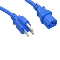 Micro Connectors NEMA 5-15P Male to IEC-60320-C13 Female Computer Power Cord 6 ft - Blue
