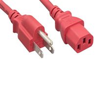 Micro Connectors 6 ft. Computer Power Cord - Red