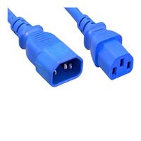 Micro Connectors M05-113EULBL Computer/Monitor Power Extension Cord C13 to C14 10 Amp 6 Foot - Blue