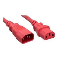 Micro Connectors 18AWG 10 Amp Power Extension Cord (C13 to C14) 6 ft. - Red