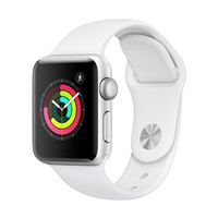 Apple Watch Series 3 GPS 38mm Silver Aluminum Smartwatch - White Sport Band
