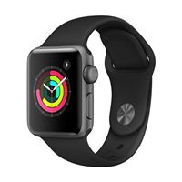 Apple Watch Series 3 GPS 38mm Space Gray Aluminum Smartwatch - Black Sport Band