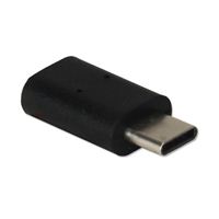 QVS USB 2.0 (Type-C) Male to Micro-USB Female Adaptor - Black