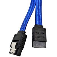 Micro Connectors 7-pin SATA Female to 7-pin SATA Female SATA III Data Cable 40 in. with Locking Latch 2 Pack - Blue
