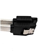 Micro Connectors 7-pin SATA Female Connector to 7-pin SATA Female Connector SATA III Data Cable 40 in. with Locking Latch 2 Pack - White