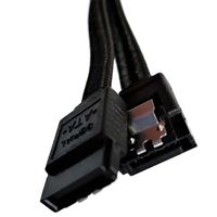 Micro Connectors 7-pin SATA Female Connector to 7-pin SATA Female Connector SATA III Data Cable with Locking Latch 2 Pack 40 in. - Black