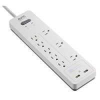 APC SurgeArrest Home/ Office 2,160 Joules 8 Outlet Surge Protector w/ 6 ft. Cord - White