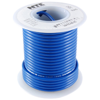 NTE Electronics 22 Gauge Solid Hook-Up Wire 25 Foot - Blue