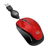 Adesso Retractable Optical Wheel Mouse USB - Red