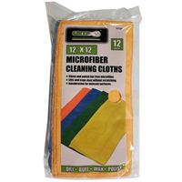 Grip Microfiber Cleaning Cloths 12&quot; x 12&quot; - 12 pack