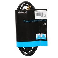 Inland 3-Outlet 2-Prong Power Extension Cord 6 ft. - Black