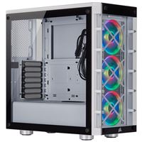 Corsair iCUE 465X RGB Tempered Glass ATX Mid-Tower Computer Case - White