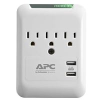 APC Essential SurgeArrest 3 Outlet Wall Tap with 5V, 3.4A 2 Port USB Charger