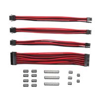 Inland PSU Sleeved Cable Extension Kit - Black/ Red