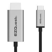 EZQuest Inc. USB-C to HDMI 4K 60Hz 6.6 ft. Cable w/ HDR - Space Gray Sleeves/ Black