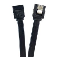 Micro Connectors 7-pin SATA Female Connector to 7-pin SATA Female Connector SATA III Data Cable 12 in. w/ Locking Latch - Black