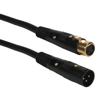 QVS XLR Male to XLR Female Premium Balanced Shielded Microphone Cable 15 ft. - Black