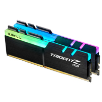 G.Skill Trident Z RGB 32GB (2 x 16GB) DDR4-3200 PC4-25600 CL16 Dual Channel Desktop Memory Kit F4-3200C16D-32GTZR - Black