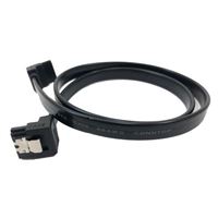 Micro Connectors 7-Pin SATA Right Angle Male to 7-Pin SATA Right Angle Male SATA III Data Cable 20&quot; w/ Locking Latches - Black