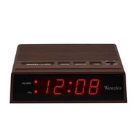 Westclox Startime Wood Grain LED Alarm Clock