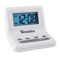 Westclox Alarm Clock White w/ 0.8 in. LCD Display