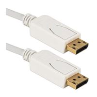 QVS DisplayPort Male to DisplayPort Male 4K Ultra HD Cable w/ Latches 6 ft. - White