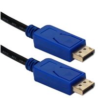 QVS DisplayPort Male to DisplayPort Male 4K Ultra HD Cable w/ Latches and Blue Connectors 6 ft. - Black