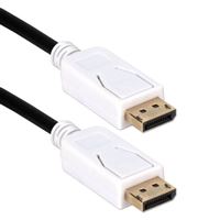 QVS DisplayPort Male to DisplayPort Male 4K Ultra HD Cable w/ Latches and White Connectors 6 ft. - Black