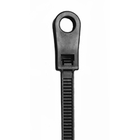 NTE Electronics 5.8 in. Cable Ties w/ Mounting Hole Black - 100 pack