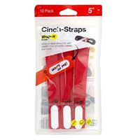 Wrap-It Cinch-Straps 5&quot; (10 Pack) - Red