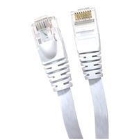 Micro Connectors 100 Ft. CAT 6 Flat Snagless Molded Boots Ethernet Cable - White
