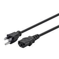Monoprice NEMA 5-15P Male to IEC 60320 C13 Female 14AWG 3-Prong Power Plug 6 ft. - Black