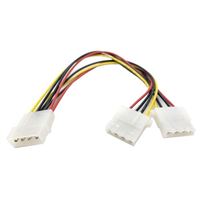 Micro Connectors 4-pin LP4 Male to Dual 4-pin LP4 Female Power Extension Cable