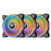 Thermaltake Riing Quad Black 12 RGB Hydraulic Bearing 120mm Case Fan - Triple Pack