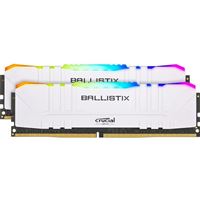 Crucial Ballistix Gaming RGB 32GB (2 x 16GB) DDR4-3200 PC4-25600 CL16 Dual Channel Desktop Memory Kit BL2K16G32C16U4WL - White