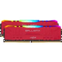 Crucial Ballistix Gaming RGB 32GB (2 x 16GB) DDR4-3200 PC4-25600 CL16 Dual Channel Desktop Memory Kit BL2K16G32C16U4RL - Red