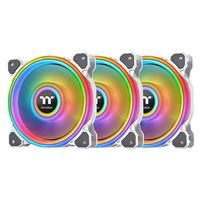 Thermaltake Riing Quad White 12 RGB Hydraulic Bearing 120mm Case Fan - Triple Pack