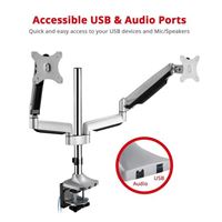 SIIG Dual Monitor Gas Spring Desk Mount w/ USB Port