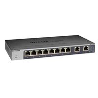 NETGEAR GS110MX 8GB-Port/2 Multi GB Pts up to10G Unmanaged Ethernet DT Rack ProSafe Switch