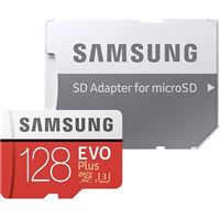 Samsung 128GB EVO Plus V5 NANA microSDXC Class 10 / U3 Flash Memory Card with Adapter