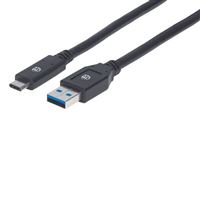 Manhattan USB 3.1 (Gen 1 Type-C Male) to USB 3.1 (Gen 1 Type-A Male) Data Sync/ Charge Cable 9.8 ft. - Black