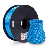 Inland 1.75mm Cyan Silk PLA 3D Printer Filament - 1kg Spool (2.2 lbs)