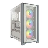 Corsair iCUE 4000X RGB Tempered Glass ATX Mid-Tower Computer Case - White